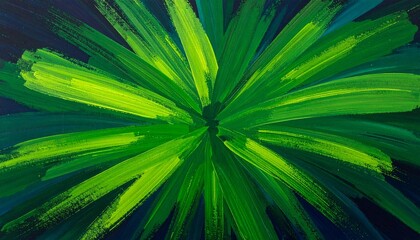 Obraz premium Swirling green and yellow abstract vortex on dark background evoking motion, energy, and dynamic depth