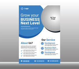 Business flyer template vector, 'Grow your BUSINESS Next Level', corporate brochure design