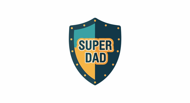 Super Dad shield logo emblem.