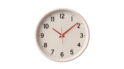 White clock, PNG, isolated on transparent background.
