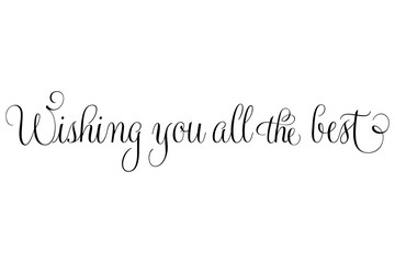 Wishing you all the best - Wishing you all the best words on white background, calligraphy, handwritten, vector
