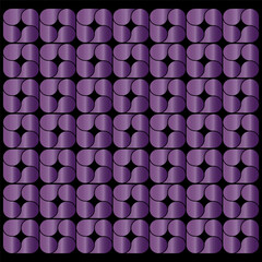 Purple ornament pattern. Interlocking floral symbolism. Ornamentations Vector graphics. Sophisticated black background.