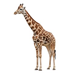 Fototapeta premium A giraffe standing on a white background
