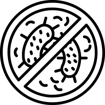 No bacteria allowed sign symbol.