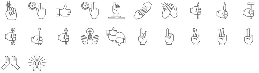 Fototapeta premium Hands Icon Set
