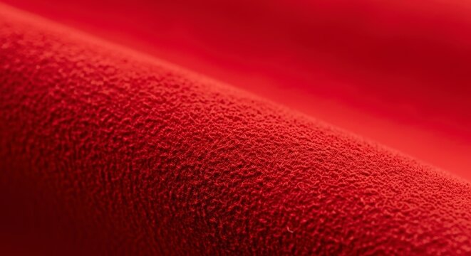 Red Fabric Texture Background Close-up.