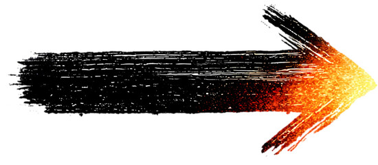 Hand drawn arrow direction symbol with bold ink stroke and sketchy rough line isolated vector design