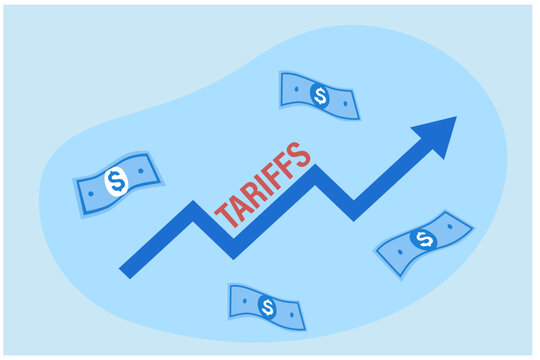 Tarifs increasing price going up vector illustration