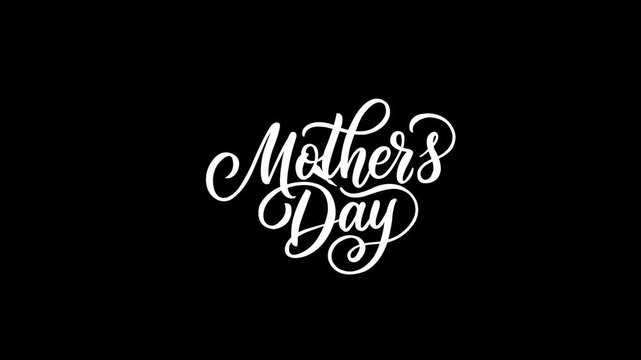 Text mothers day in stylish cursive font suitable for greeting cards, social media posts, flyers, and gift items. Ideal for marketing materials.