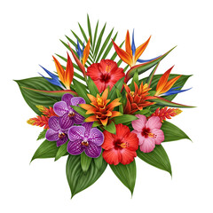 Obraz premium Vibrant Tropical Flower Arrangement with Exotic Blooms 14.