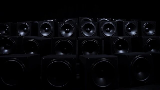 Industrial Stage Equipped With Loudspeakers And Lighting Creating Immersive Concert Atmosphere