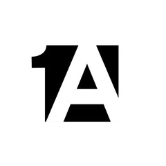 Abstract Modern 1A Monogram Logo Design with Number One and Letter A