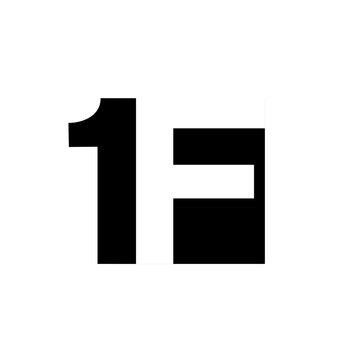 Modern Minimalist 1F Monogram Logo Design in Black and White