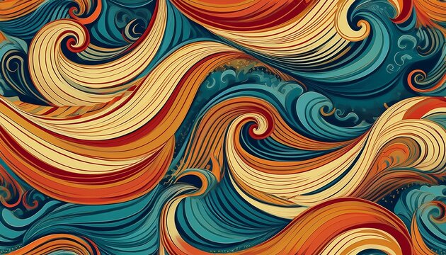 waves and curls seamless pattern pattern swatches included for illustrator user pattern swatches included in file for your convenient use