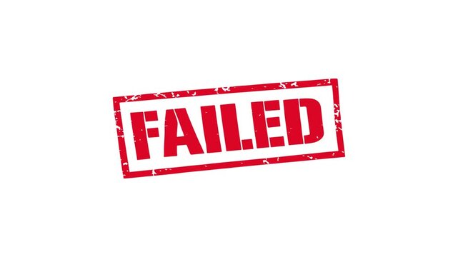 Failed stamp animation showing rejected error status notification