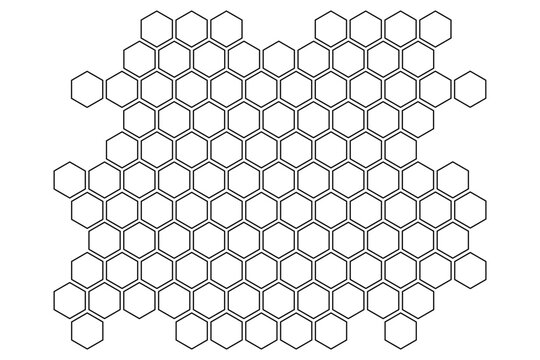 Propolis Honeycomb hexagonal pattern. Honey comb sketch structure background. Honey, pollen, wax, parchment and bee products in sketch style. Stock vector illustration isolated on white background.