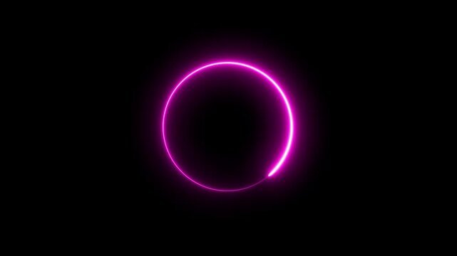Neon circular loading animation showing futuristic progress indicator loop
