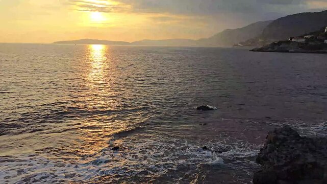 Coast in Cap d'Ail, Cote d'Azur, France