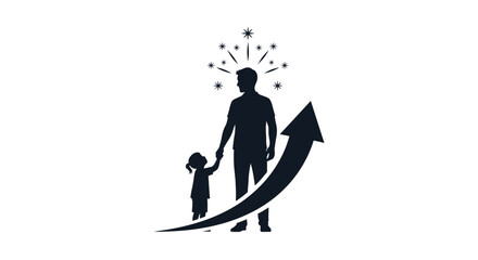 Fototapeta premium Father and child holding hands.