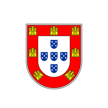 Portuguese Shield with Quinas from the Coat of arms and Flag of Portugal