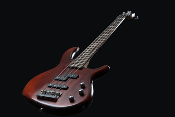 Obraz premium Modern electric guitar on black background