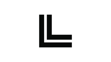 Fototapeta premium Black Double Line Letter L Minimalist Logo