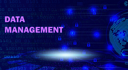 Obraz premium Data Management Security Technology Abstract Background for Global Network and Corporate Presentation