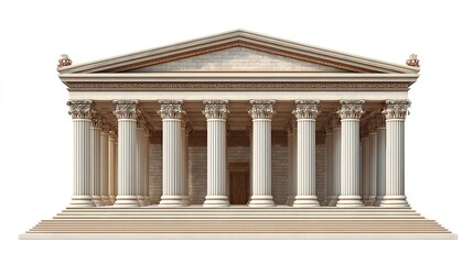 Fototapeta premium Building Icon with Iconic Columns – Historical Architecture