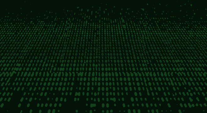 green binary code matrix background