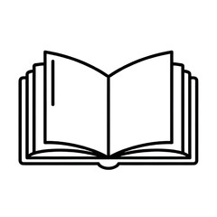 Open book line art illustration isolated on transparent background