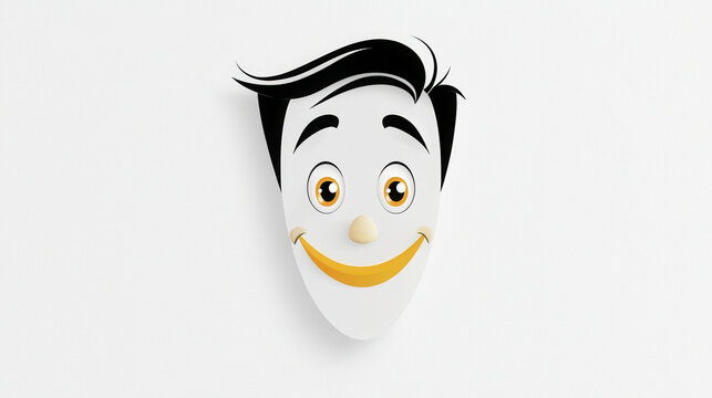 Cartoon face with twinkling eyes, smiling expression, cheerful design, playful character, simple illustration, low resolution