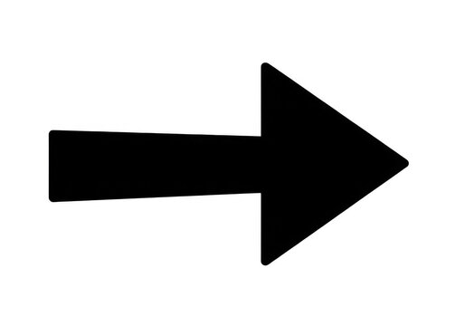 A black arrow pointing to the right isolated on transparent background