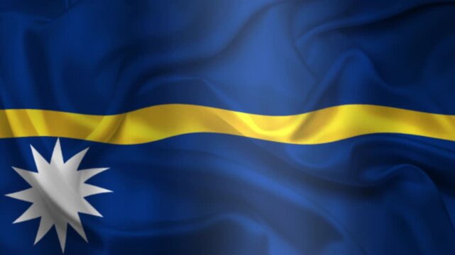 Flag of Nauru, Nauru 3D Animation flag waving in the wind. 4K Nauru Flag Animation waving with fabric texture.
