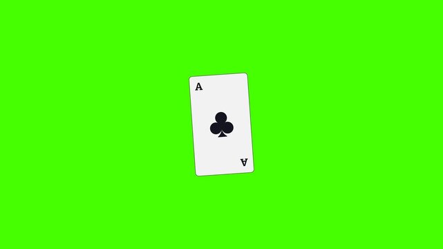 Playing cards loop video 4k. Alpha channel. 2d morphing animation. Online gambling, iGaming.
