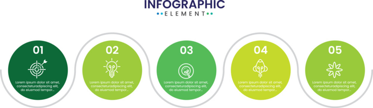 Set of vector infographic circle templates. Steps business data visualization timeline process infographic template. Cycle diagram for business presentation. Diagram infographic circle arrows set. 