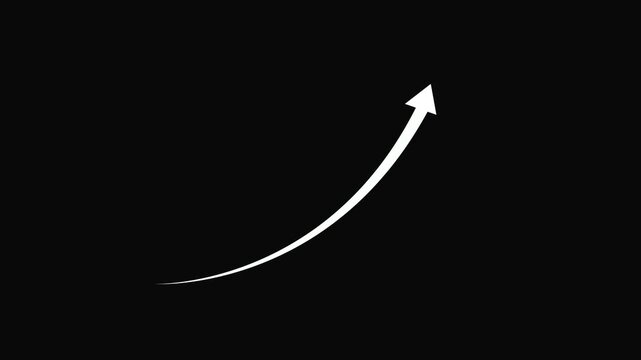 Abstract arrow business graph icon animation background &ndash; Business Success Rising Arrow Moving Up on Black Background 4K Loop