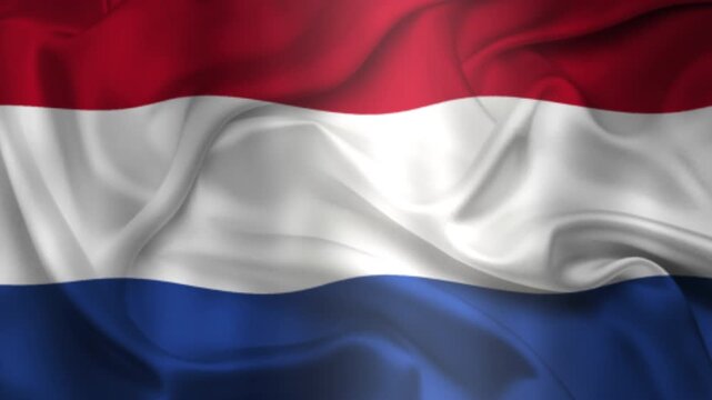 Flag of Netherlands, Netherlands 3D Animation flag waving in the wind. 4K Netherlands Flag Animation waving with fabric texture.

