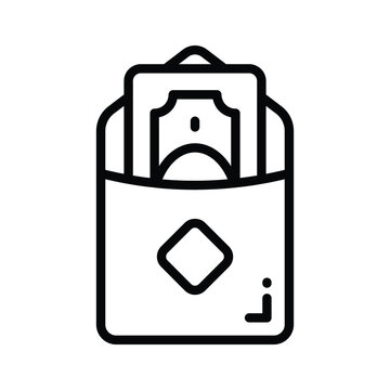 A modern line icon representing eidi envelope gift for eid