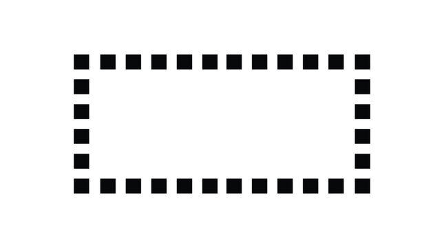Black Dotted Line Rectangle Frame Vector Graphic