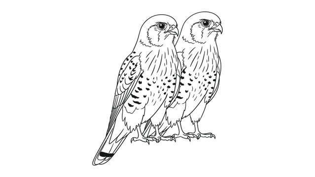 Birds of a Feather: A detailed illustration captures the intricate features of two birds. The image is a harmonious pairing, offering a glimpse into the beauty of the avian world.