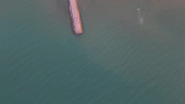 Aerial revealing view of Covenas beach in Colombia