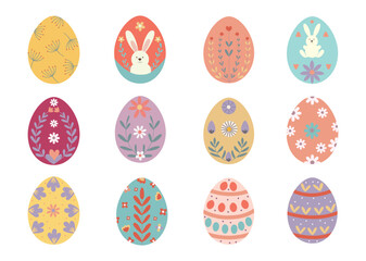 Fototapeta premium Vector set of easter eggs. For greeting cards, Easter decorations, invitations and seasonal creative projects.