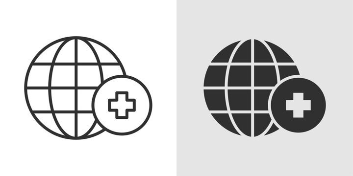 Global Health Icon representing international healthcare, worldwide wellness initiatives, medical aid, and public health awareness across communities.