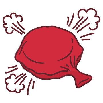 Red whoopee cushion fart sound prank for April Fools Day joke