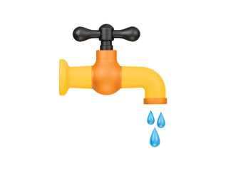 Water faucet tap icon 3D render illustration