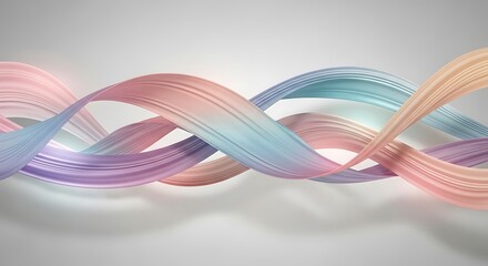 Fototapeta premium Abstract Swirling Ribbons of Pastel Colors Flowing Gracefully.