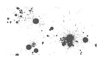 Dark grey ink splatters and drips white abstract