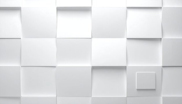 A white 3D geometric pattern composed of squares