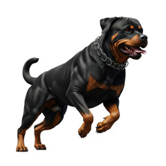 Obraz premium Rottweiler Dog Running Black Background