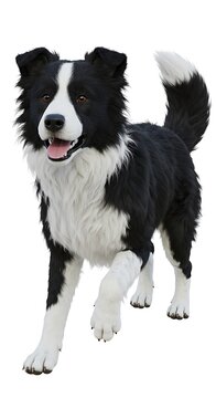 Hyperreal Border Collie: 3D Fur & Texture